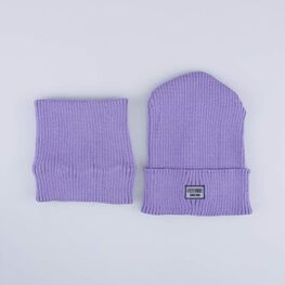 07811923-40 Комплект шапка+снуд детский фиолетов для девочки фиолетовый фото №4