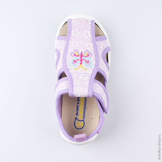 221064-11 Босоножки текстильные для девочки сиреневый фото №4