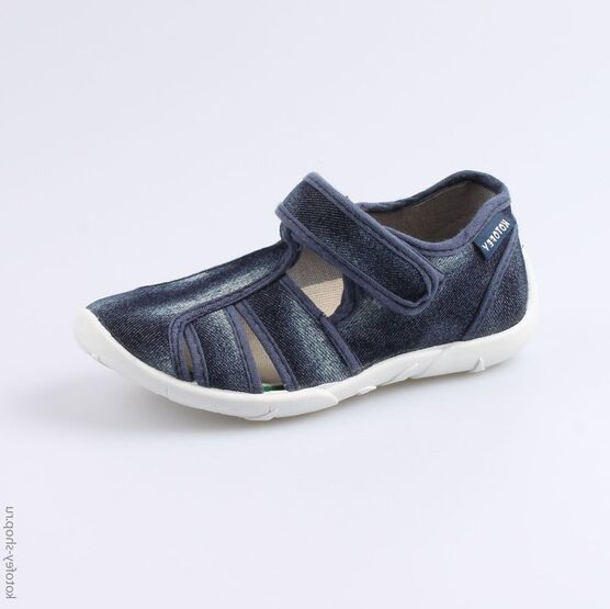 421006-10 Сандалии текстильные для мальчики светло-синий