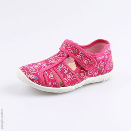 421004-19 Босоножки текстильные для девочки фуксия