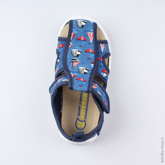 221067-11 Сандалии текстильные для мальчики светло-синий фото №4