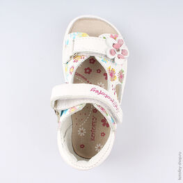 122114-22 Босоножки для девочки бел-цве фото №4