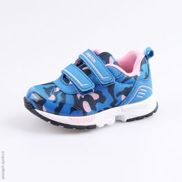 144116-72 Кроссовки с LED-подсветкой для девочки син-роз