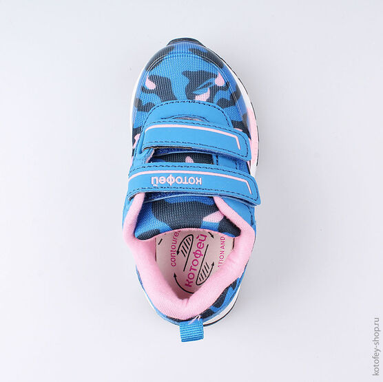 144116-72 Кроссовки с LED-подсветкой для девочки син-роз фото №4