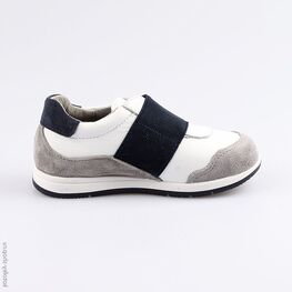 332108-23 Полуботинки для мальчики бел-син-сер фото №2