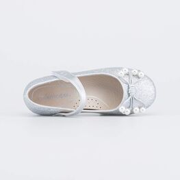333026-21 Блестящие туфли для девочки Бусинки для девочки серебрист. фото №4