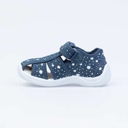 221093-11 Босоножки текстильные для девочки голубой фото №2