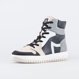 752242-43 Зимние ботинки для девочки для девочки беж-чер