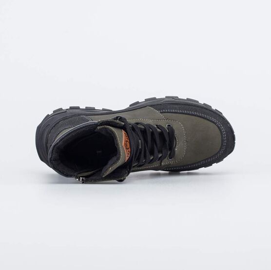 752244-42 Кожаные зимние ботинки для мальчики оливковый фото №4