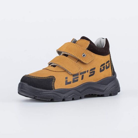 352352-24 Кожаные ботинки на липучках Lets GO для мальчики коричневый