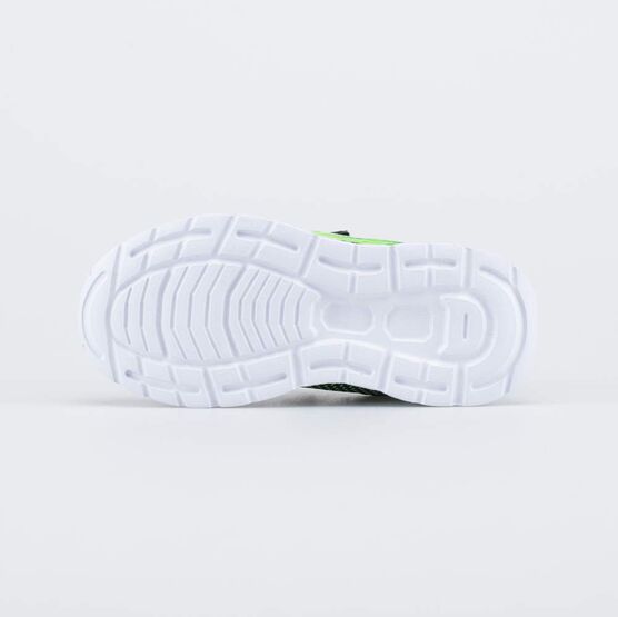 644389-13 Текстильные кроссовки на липучке для мальчики черный + салатовый фото №3