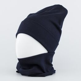 07711899-40 Хлопковая шапка со снудом синий для мальчики синий