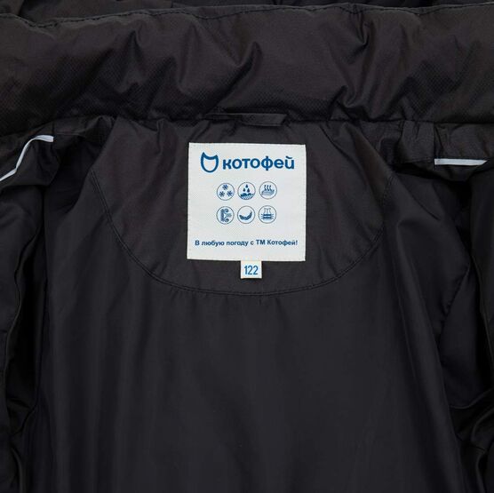 07858011-41 Пальто-пуховик для девочки черный для девочки черный фото №4