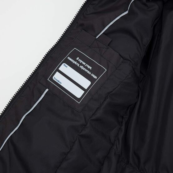 07858011-41 Пальто-пуховик для девочки черный для девочки черный фото №5