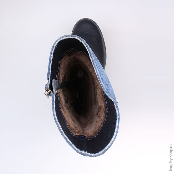 662108-51 Сапожки для девочки светло-синий фото №4