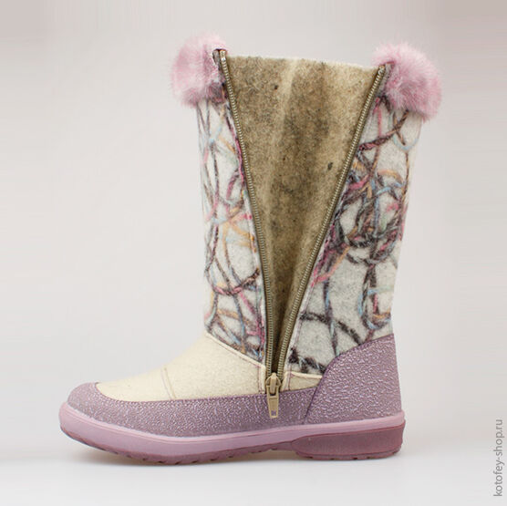 667004-45 Валенки для девочки бел-сир фото №7