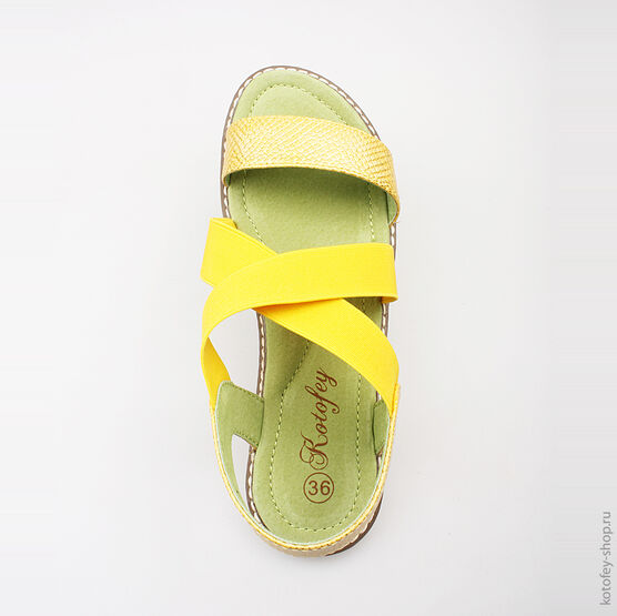 724002-22 Босоножки для девочки желтый фото №4