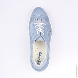 732145-22 Полуботинки для девочки светло-синий фото №4