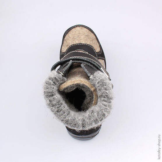 757000-42 Валенки для мальчики серый-черный фото №4