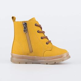 352347-33 Утепленные ботинки на шнурках DGU песочный для мальчики желтый фото №2