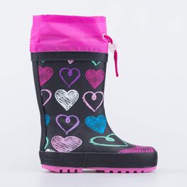 366227-11 Резиновые сапожки Сердце для девочки черный фото №2