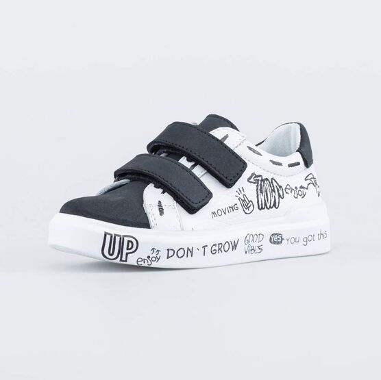 332153-21 Кожаные полуботинки на липучках для мальчики белый