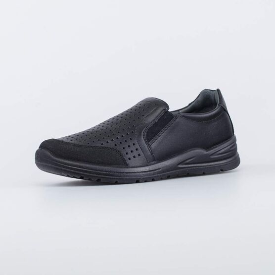 Кожаные туфли-слипоны для мальчика для мальчики цвет черный купить за 3670  в интернет-магазине Котофей с доставкой: цена, фото,отзывы