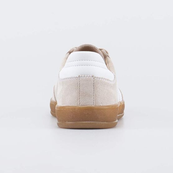 732411-72 Кожаные кеды-полуботинки для девочки для девочки бежевый фото №5