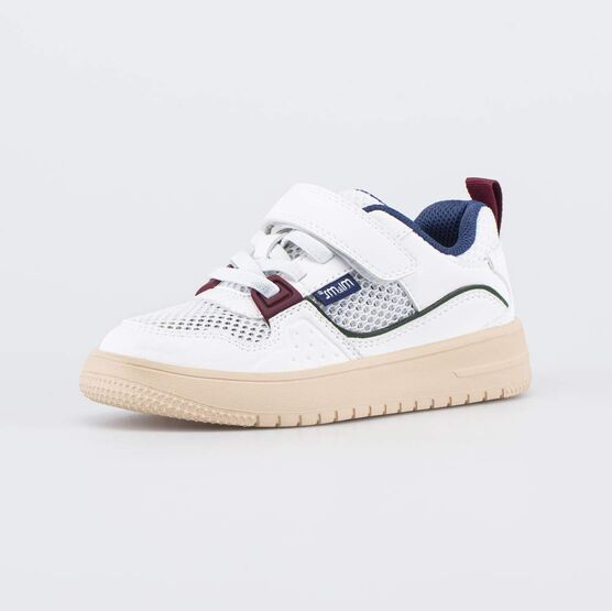 444052-12 Белые кроссовки сеточкой для мальчики белый