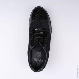 732173-21 Полуботинки для девочки чер-син фото №4