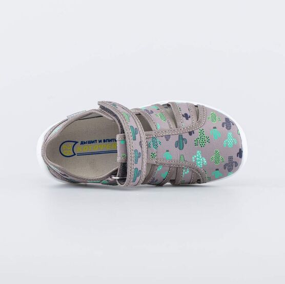 421104-12 Хлопковые сандалии Кактусы для мальчики серый фото №4