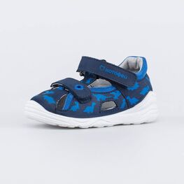 322162-23 Кожаные сандалии Динозаврики для мальчики синий