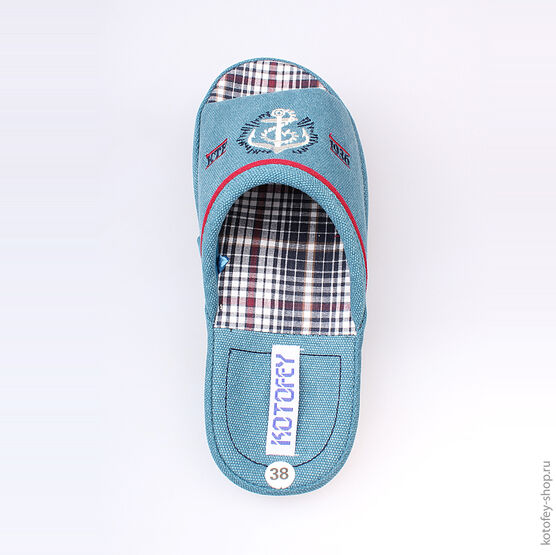 731011-11 Тапочки голубые для мальчики голубой фото №4