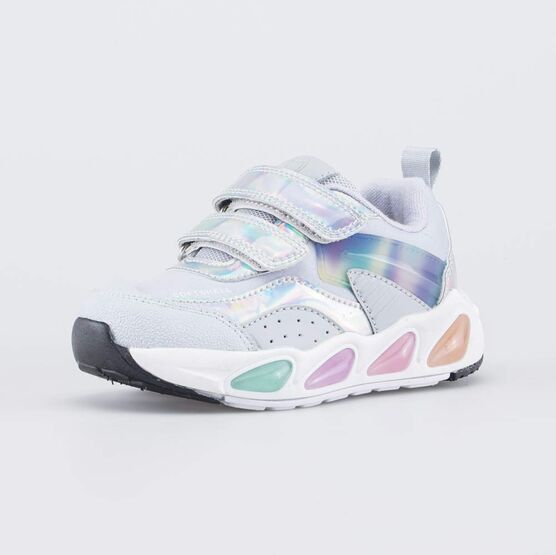 344525-72 Серые кроссовки с LED и Softshell для девочки серый