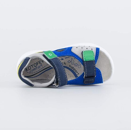 322136-25 Сандалии из натурального нубука для мальчики син-цве фото №4