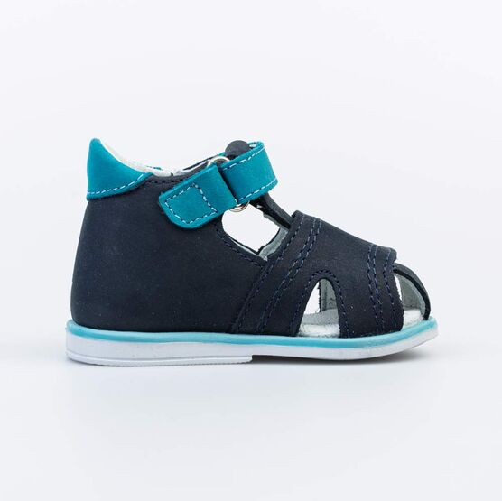 022132-24 Сандалии кожаные для мальчика для мальчики син-бир фото №2
