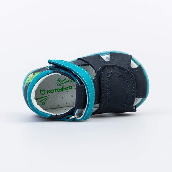 022132-24 Сандалии кожаные для мальчика для мальчики син-бир фото №4