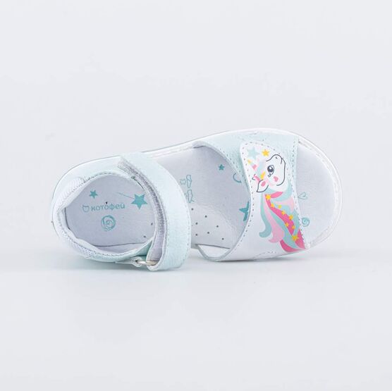 322165-22 Босоножки для девочки кожаные для девочки мятный фото №4