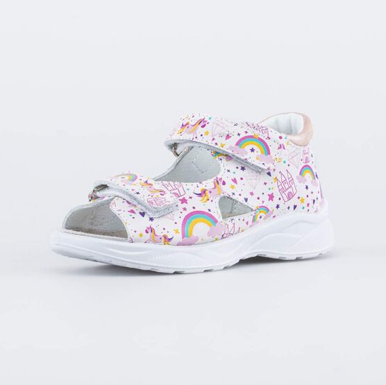 322172-22 Босоножки для девочки кожаные для девочки белый