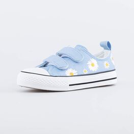 531256-11 Голубые кеды из хлопка с вышивкой для девочки голубой