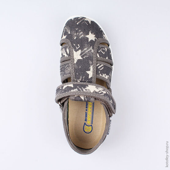 421036-12 Сандалии текстильные для мальчики серый фото №4