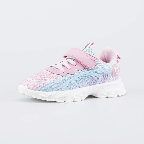 544232-12 Текстильные кроссовки для девочки для девочки розовый-голубой