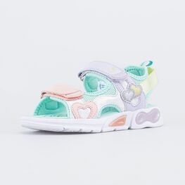 324056-12 Пляжные сандалии с LED Сердечки для девочки мятный