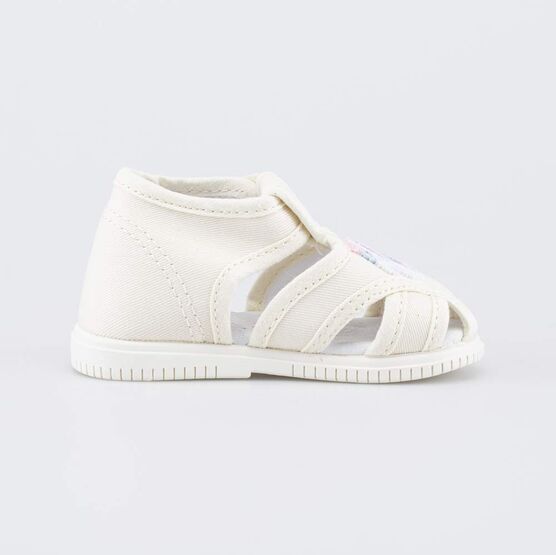 121069-71 Текстильная обувь для первых шагов Единорог для девочки бежевый фото №2