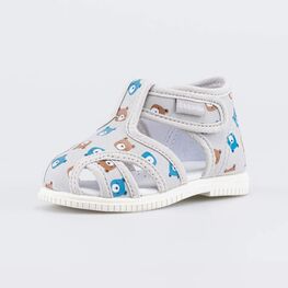 121070-71 Текстильная обувь для первых шагов Медвежата для мальчики серый