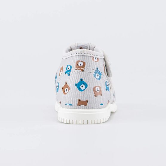 121070-71 Текстильная обувь для первых шагов Медвежата для мальчики серый фото №5