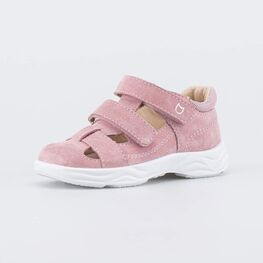 122246-23 Кожаные сандалии на липучках для девочки розовый