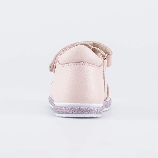 122248-21 Кожаные босоножки для девочки Сердечко для девочки розовый фото №5