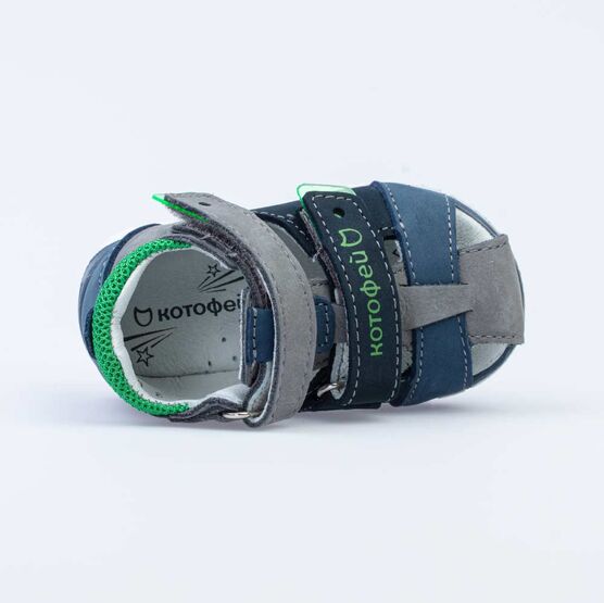 022117-21 Туфли летние для мальчики син-сер-сал фото №4