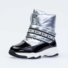 654047-41 Сапожки-дутики для девочки для девочки срб-чер